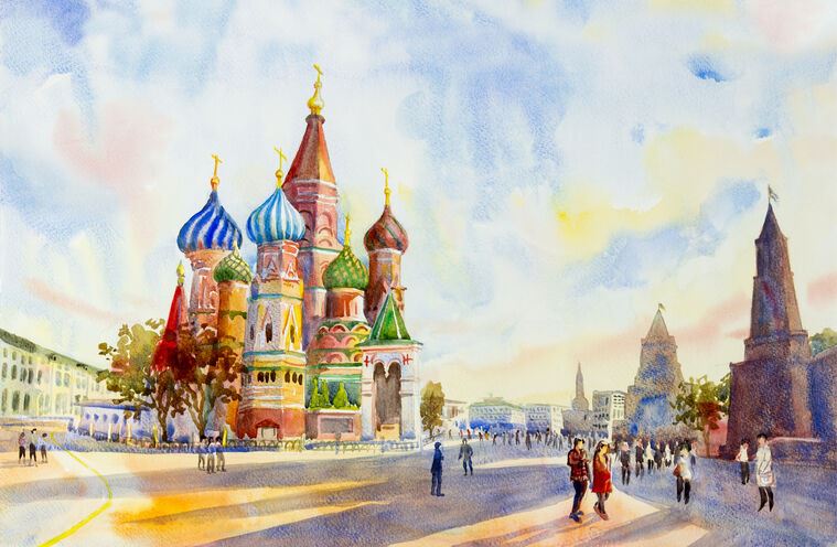 Paintings Series watercolor famous места_9