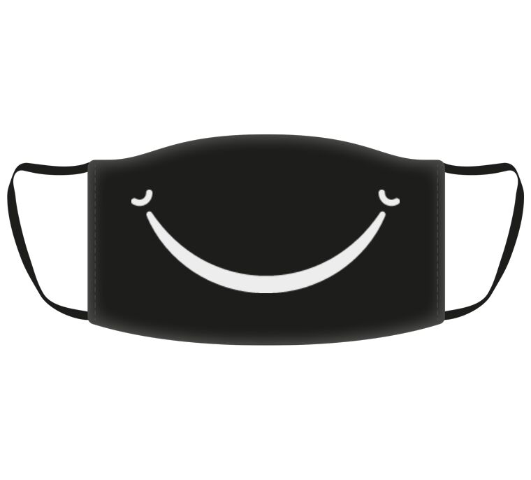 Маски для лица  Smiley face on a black background