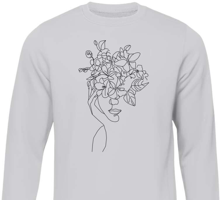 Sweatshirts Female face flower image