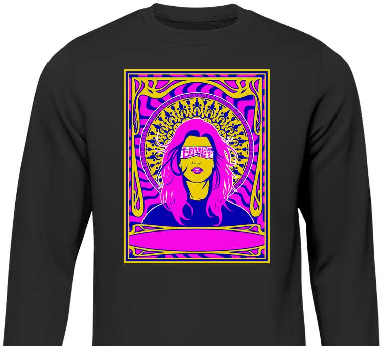 Sweatshirts Female hippie psychedelic poster style 60-70's