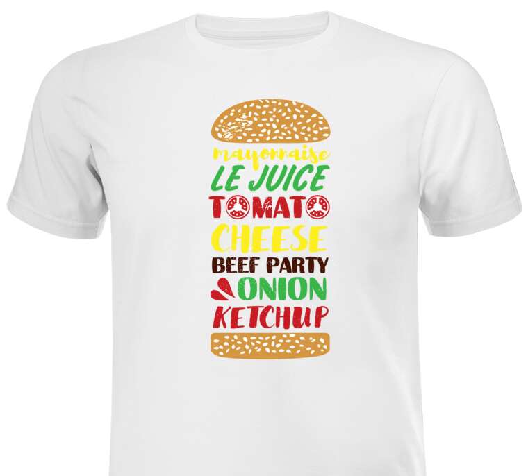 T-shirts, T-shirts Burger typography