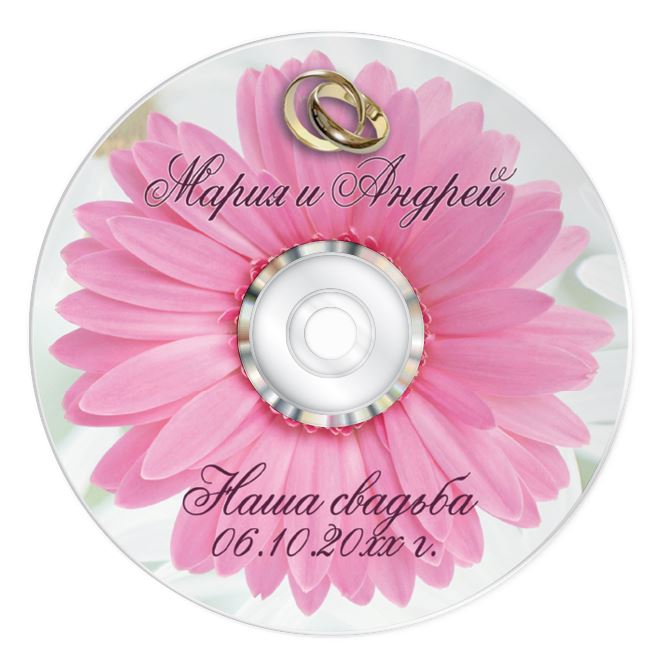 Наклейки, печать на дисках CD, DVD Wedding flowers