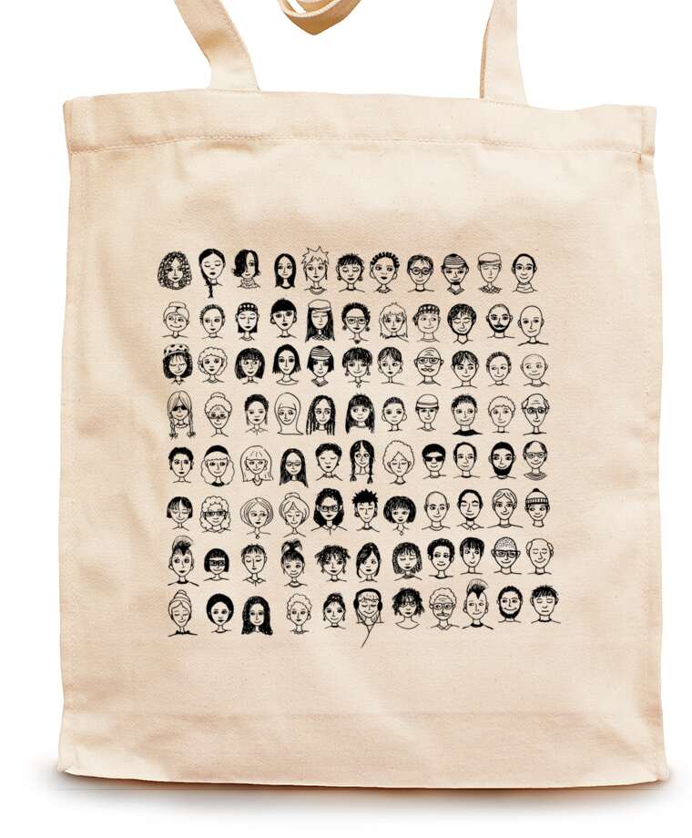 Shopping bags Face in black and white