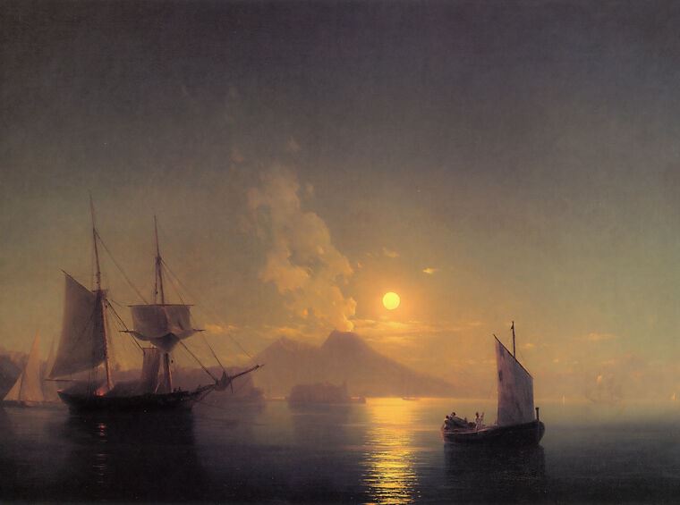 Репродукции картин Bay of Naples on a moonlit night