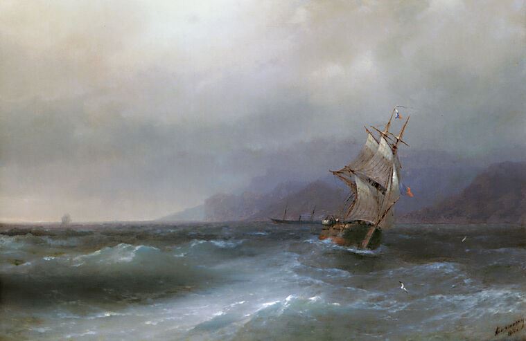 Репродукции картин Sailboat at sea