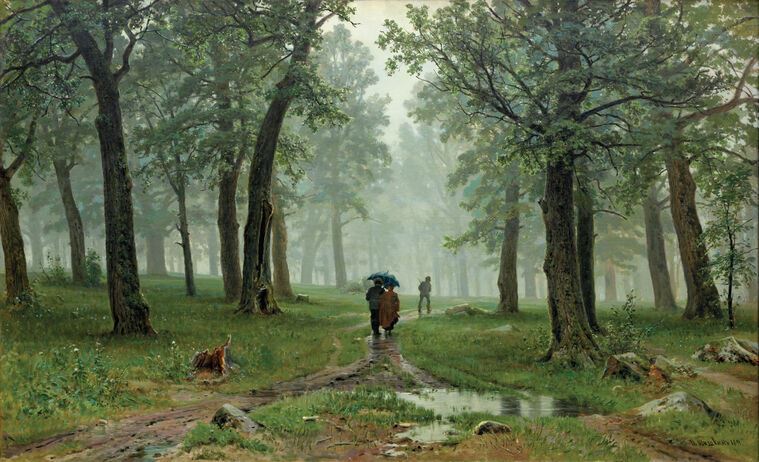 Картины Rain in the oak forest