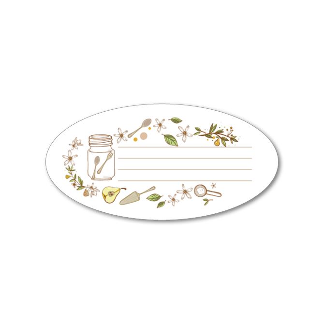Stickers, oval labels Preparations, spices