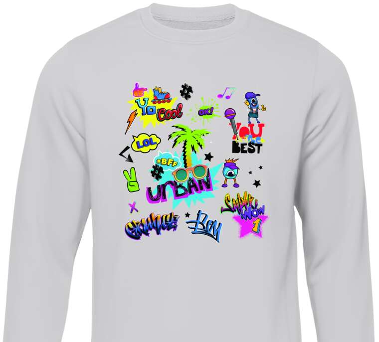 Sweatshirts Graffiti set of elements