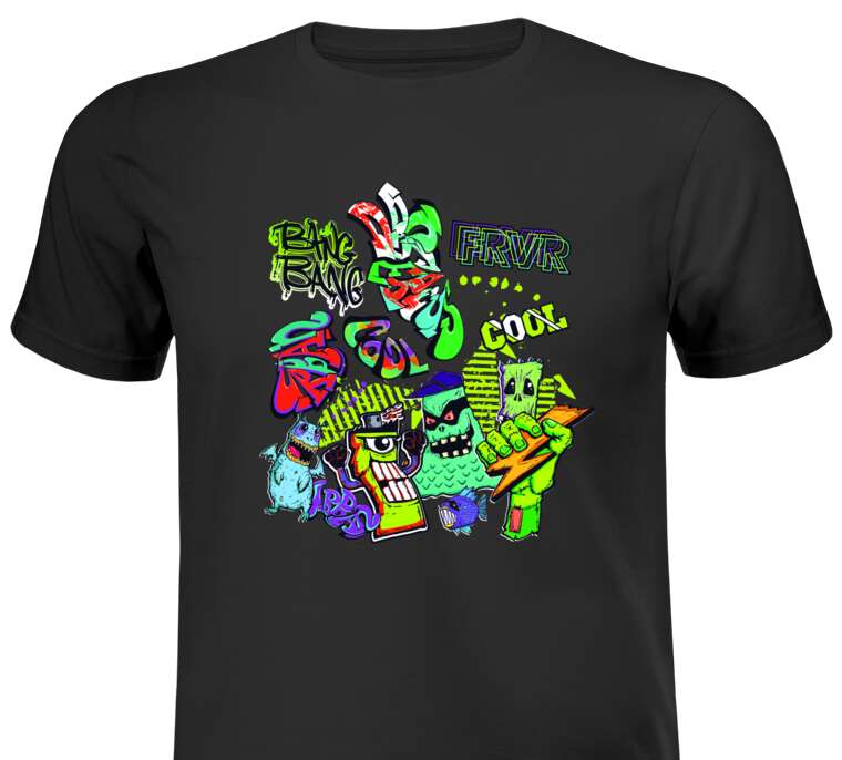 T-shirts, T-shirts Monsters and inscriptions