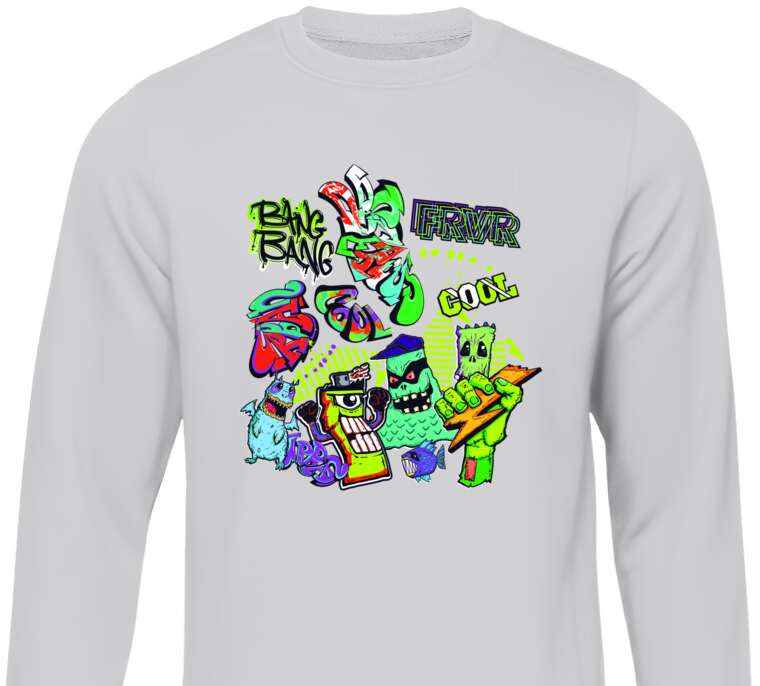 Sweatshirts Monsters and inscriptions