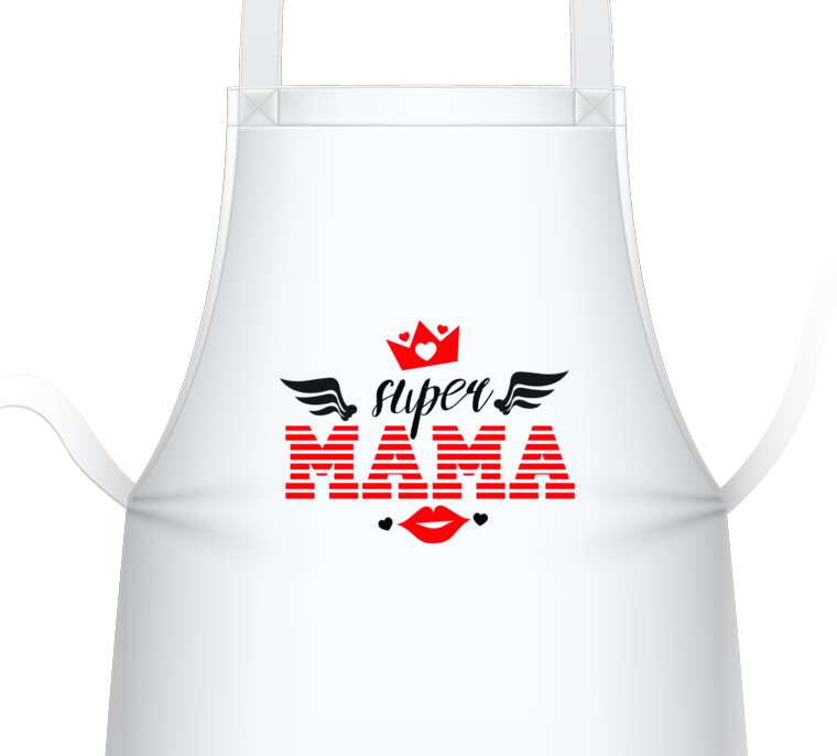 Aprons Super mama with a crown