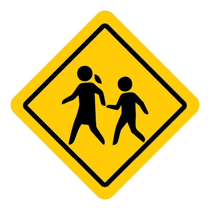 Наклейки на авто Children sign on yellow background