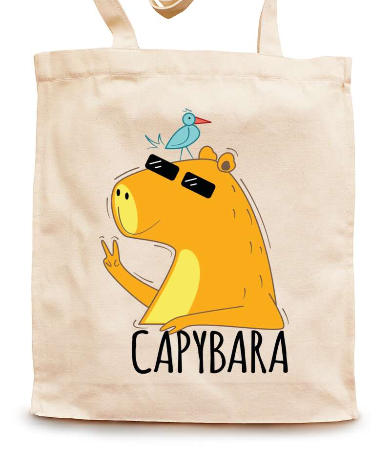 Сумки-шопперы Cool capybara with glasses