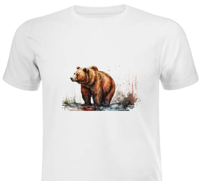T-shirts, T-shirts Bear watercolor illustration