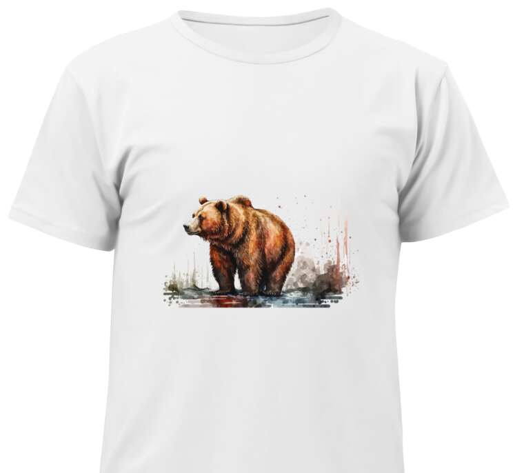 T-shirts, T-shirts for children Bear watercolor illustration