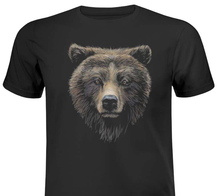 T-shirts, T-shirts Realistic portrait of a brown bear