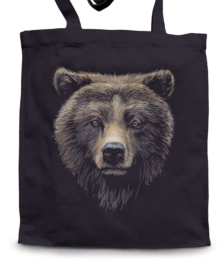 Сумки-шопперы Realistic portrait of a brown bear