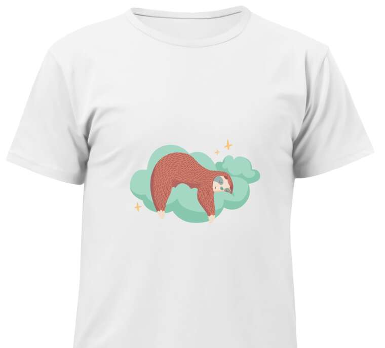 T-shirts, T-shirts for children A sloth sleeping on a cloud