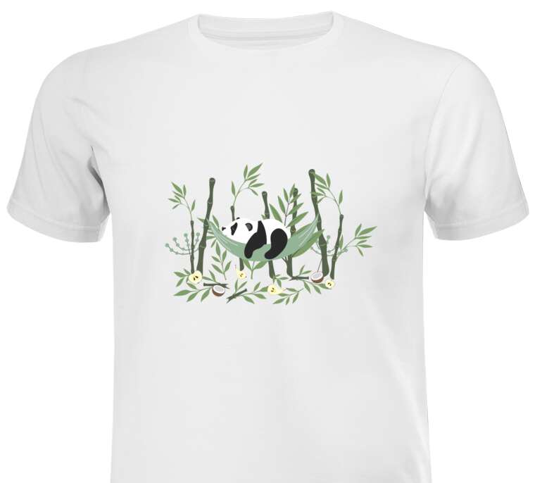 T-shirts, T-shirts Panda in a hammock among bamboo