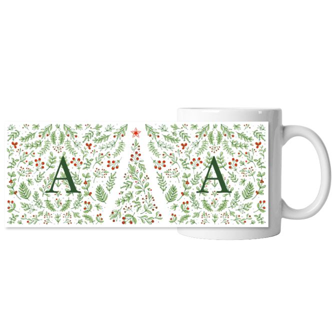Mugs New Year's floral pattern