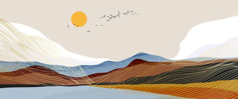 Reproduction paintings Minimalistic abstract mountains