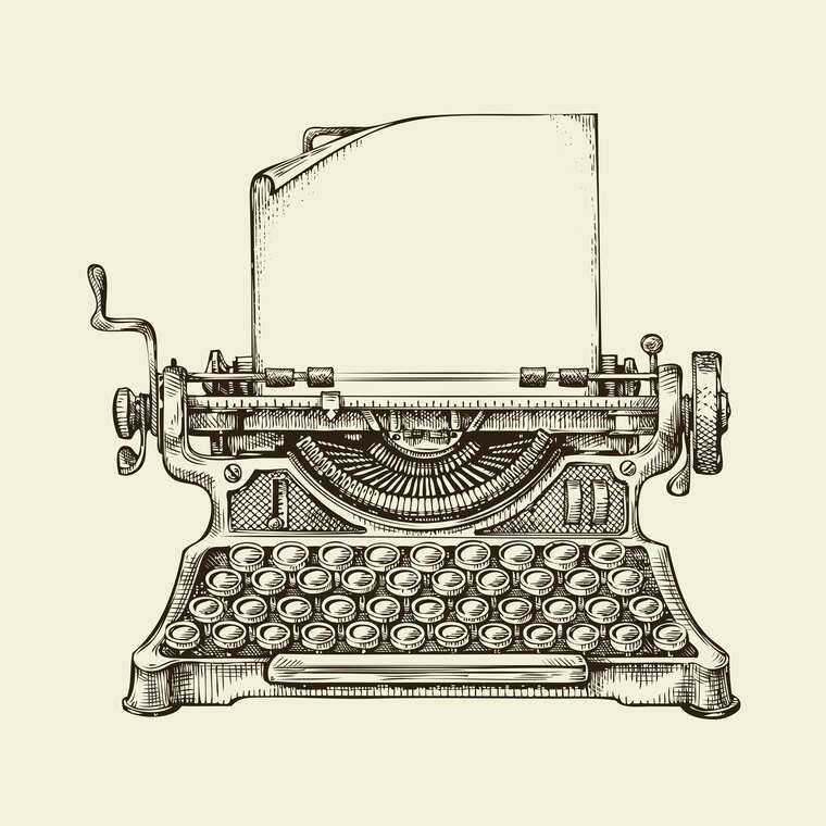Картины Engraving typewriter