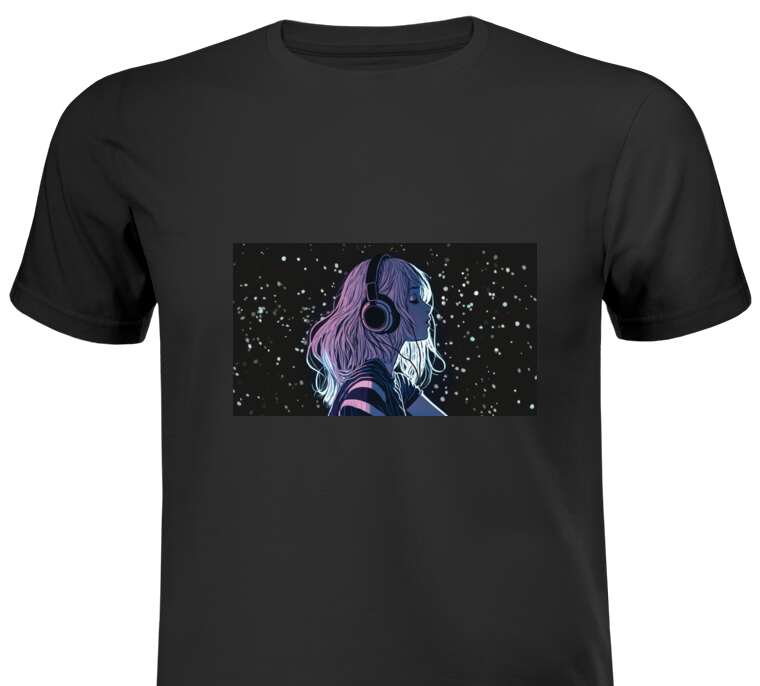 Майки, футболки Аниме-девушка в космосе