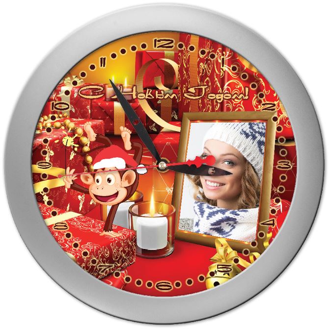 Часы настенные Новый год с обезьяной
