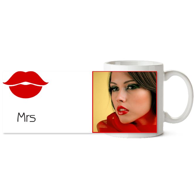 Mugs With the lips "Mrs."
