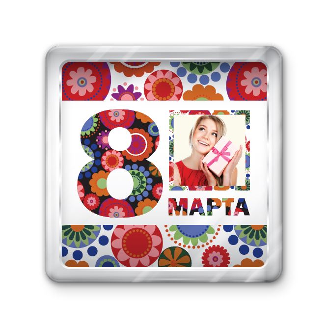 Magnets with photo, logo Cheerful flowers.