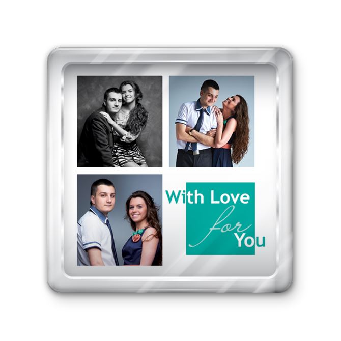 Magnets with photo, logo You &amp; me square