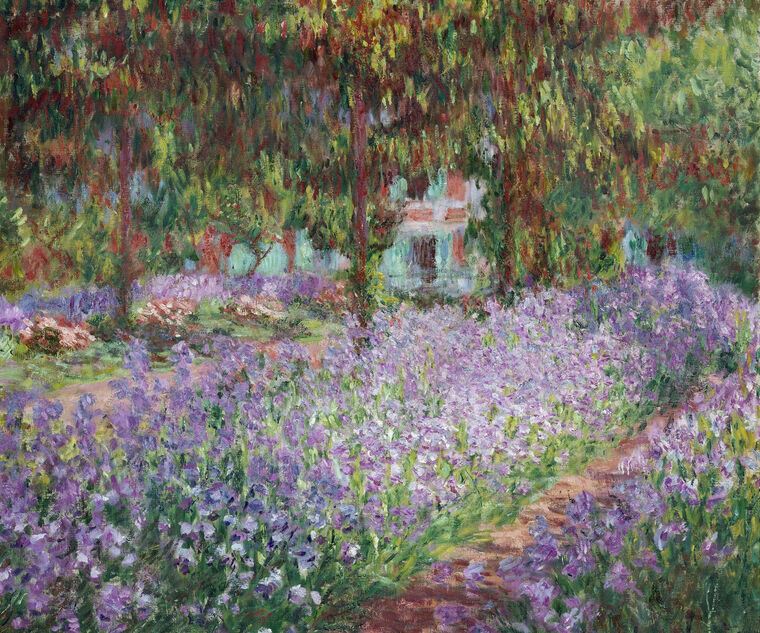 Купить и печать на заказ Картины Клод Моне Irises in Monet's Garden