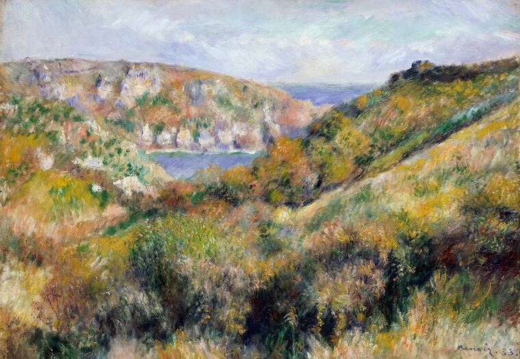 Картины Pierre Auguste Renoir Hills Around Moulin Huet Bay, Guernsey