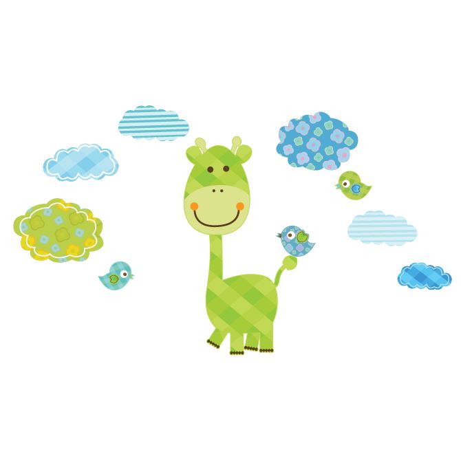 Stickers interior Giraffe and clouds