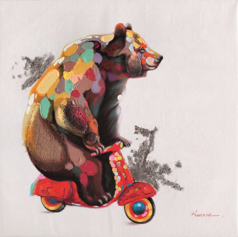 Картины Bear on a moped