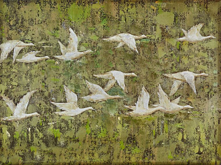 Paintings A flock of ducks