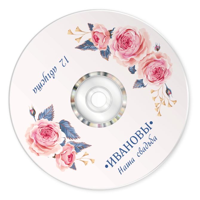 Stickers, printing on CD, DVD Vintage roses