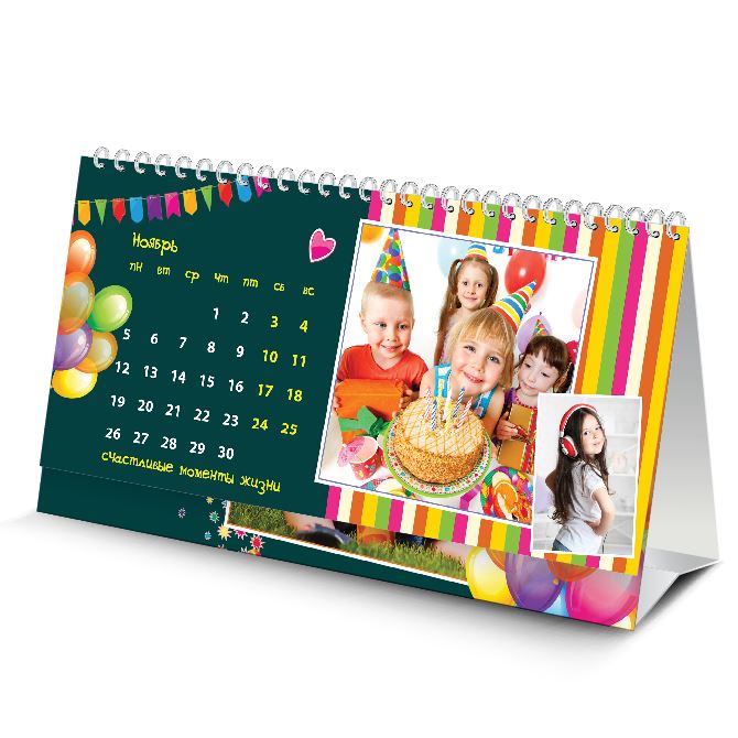 Desktop flip calendars Bright holiday