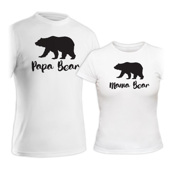 Pairs, family T-shirts, hoodies, sweatshirts Papa bear & Mama bear