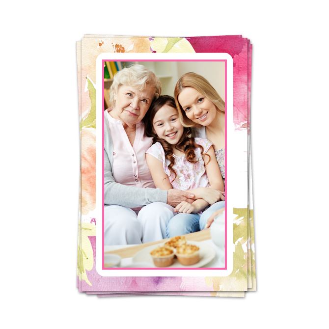 Photo cards with text Rectangular Watercolor tenderness