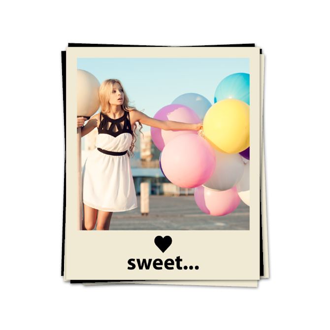Photo cards with text Womens Cream and black