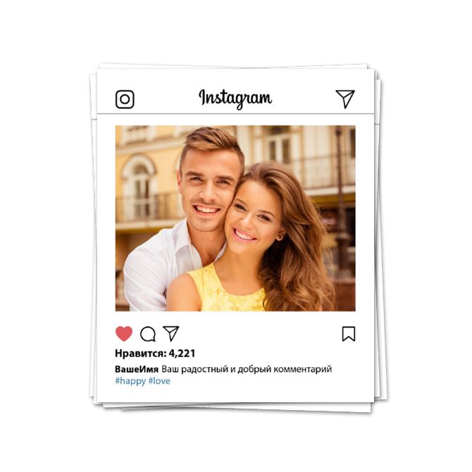 Photo cards with text Polaroid Instagram