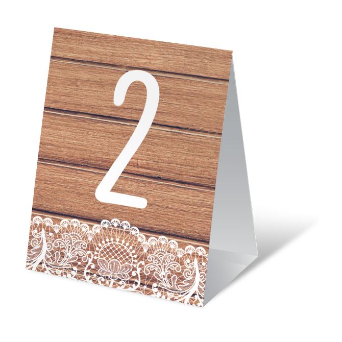 Table numbers Rustic style