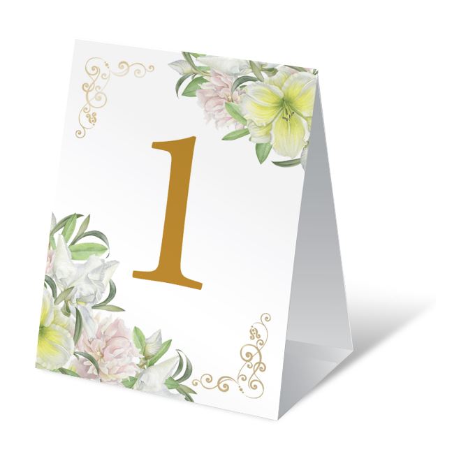 Table numbers Heart of lilies