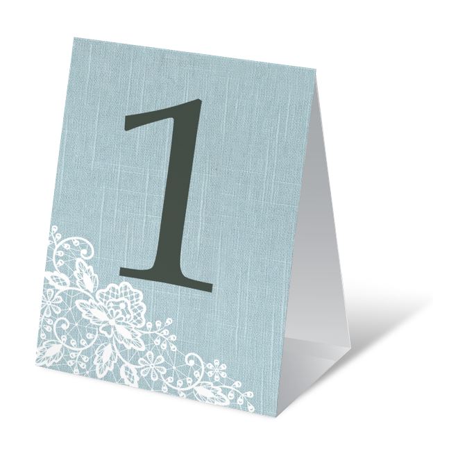 Table numbers Textile blue