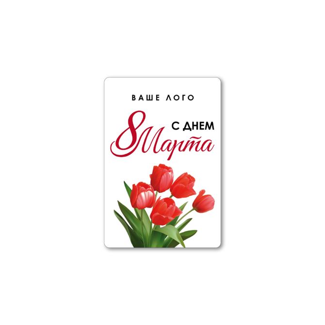Stickers, rectangular labels Red tulips