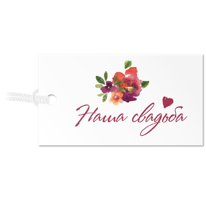 Labels, price tags, tags Flowers on white background