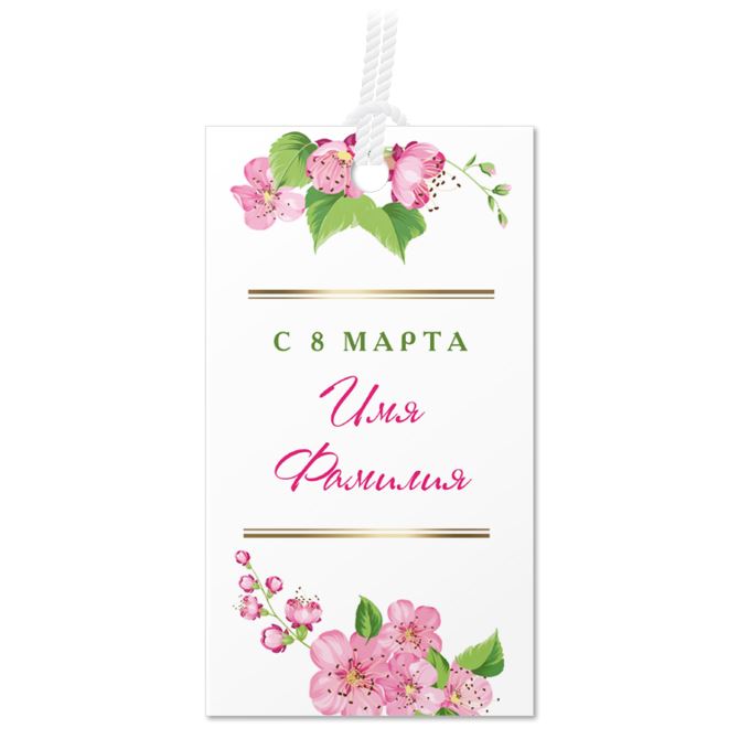 Labels, price tags, tags Spring flowers on white