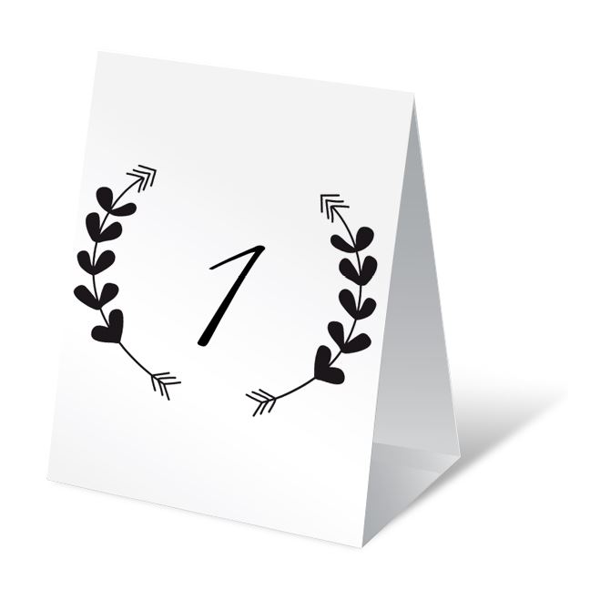 Table numbers Graphic arrows