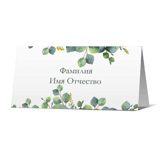 Guest seating cards Eucalyptus